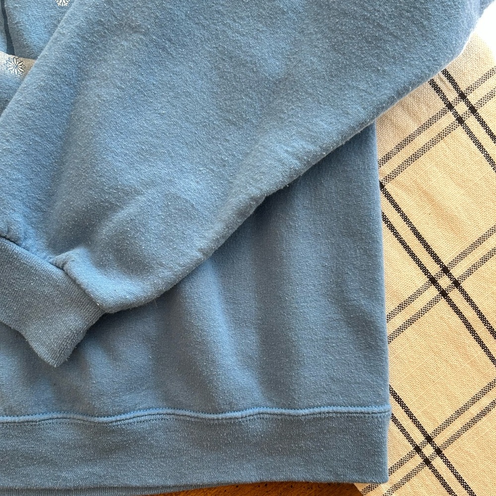 Vintage Jerzees Crewneck Sweatshirt Womens Large Blue Cat with Snowflakes - Picture 4 of 12